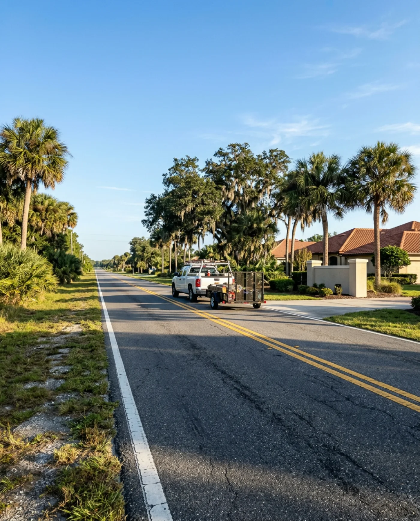 The Crystalline truck and trailer heading into a Central Florida neighborhood