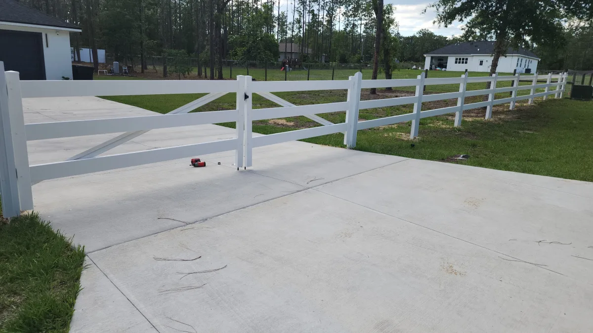 Horse fence, white gate by Crystalline Home Improvement in Central Florida