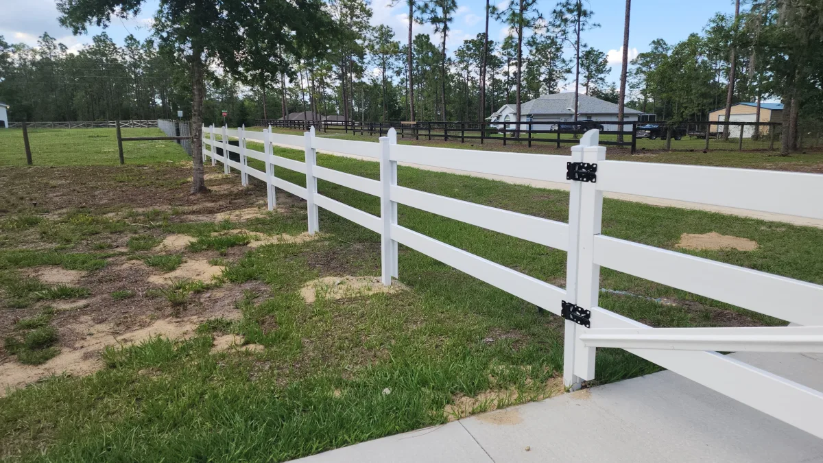 Horse fence on acreage in Central Florida