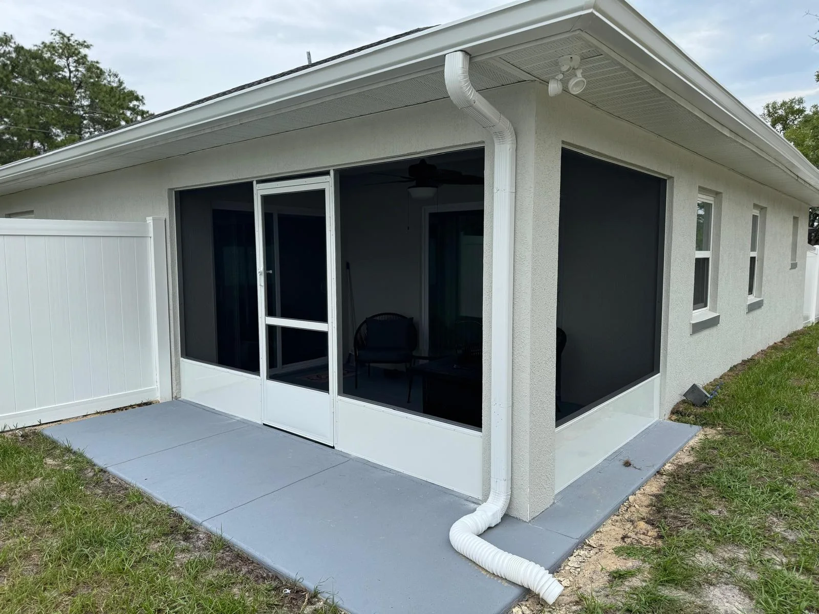 Screen enclosure, corner view by Crystalline Home Improvement — undefined, Florida