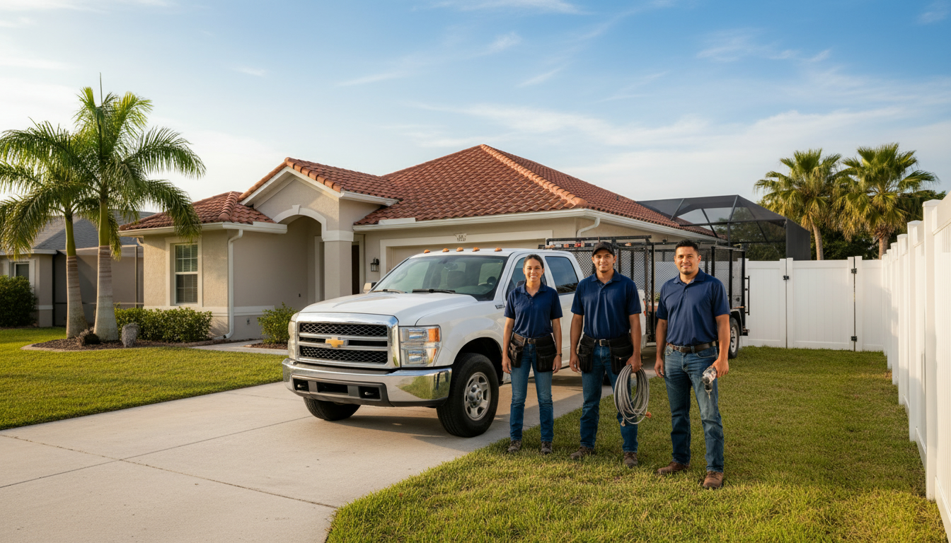 The Crystalline team and work truck in Central Florida